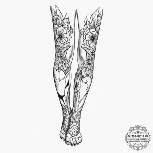 Tattoo sketch leg, tattoo drawing outline, cl... - эскиз тату (№1755999509_0, 24.08.2025 01:38) — tattoo-photo.ru