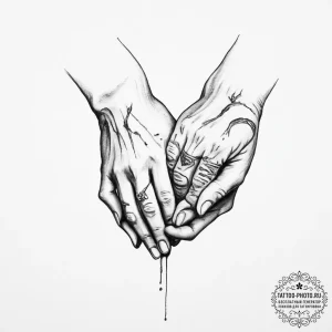Tattoo sketch hands with a partner - эскиз тату (№1755999916_0, 24.08.2025 01:45) — tattoo-photo.ru