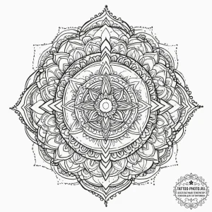 Tattoo sketch mandala with a quote, artistic... - эскиз тату (№1756001937_0, 24.08.2025 02:18) — tattoo-photo.ru