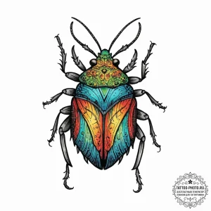 Tattoo sketch stink bug, tattoo line art, vib... - эскиз тату (№1756004201_0, 24.08.2025 02:56) — tattoo-photo.ru