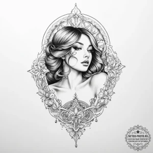Tattoo sketch divine scene - эскиз тату (№1756005418_0, 24.08.2025 03:16) — tattoo-photo.ru