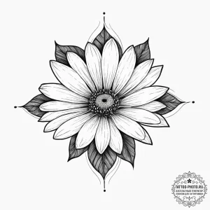 Tattoo sketch osteospermum, artistic tattoo s... - эскиз тату (№1756007624_0, 24.08.2025 03:53) — tattoo-photo.ru
