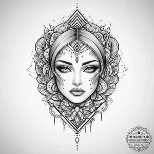Tattoo sketch makeup tattoo, concept art for... - эскиз тату (№1756009230_0, 24.08.2025 04:20) — tattoo-photo.ru