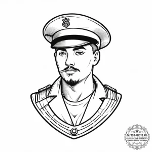 Tattoo sketch soldier with a brush, tattoo li... - эскиз тату (№1756016268_0, 24.08.2025 06:17) — tattoo-photo.ru