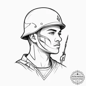 Tattoo sketch soldier with a needle, tattoo l... - эскиз тату (№1756016479_0, 24.08.2025 06:21) — tattoo-photo.ru