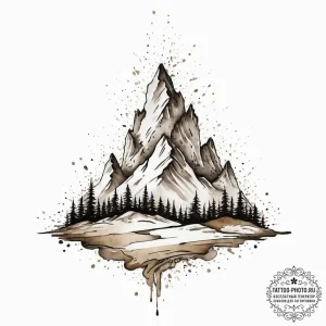 Tattoo sketch mountain, ink illustration for... - эскиз тату (№1756018097_0, 24.08.2025 06:48) — tattoo-photo.ru