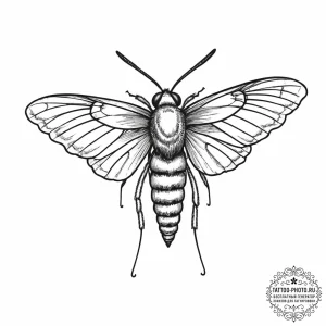 Tattoo sketch hummingbird clearwing moth, tat... - эскиз тату (№1756019307_0, 24.08.2025 07:08) — tattoo-photo.ru
