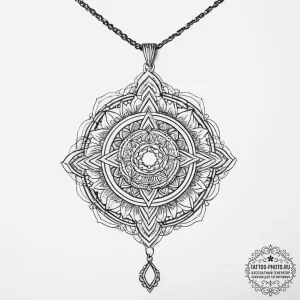 Tattoo sketch necklace with a pendant, tattoo... - эскиз тату (№1756019716_0, 24.08.2025 07:15) — tattoo-photo.ru