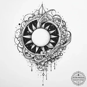 Tattoo sketch cosmos, concept art for tattoo,... - эскиз тату (№1756021711_0, 24.08.2025 07:48) — tattoo-photo.ru