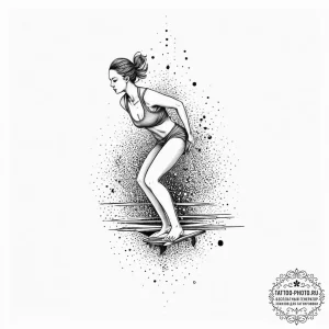 Tattoo sketch swimming race starting blocks,... - эскиз тату (№1756024710_0, 24.08.2025 08:38) — tattoo-photo.ru
