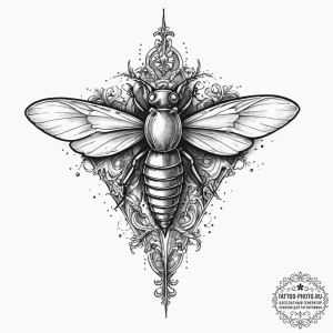 Tattoo sketch planthopper, artistic tattoo sk... - эскиз тату (№1756025115_0, 24.08.2025 08:45) — tattoo-photo.ru