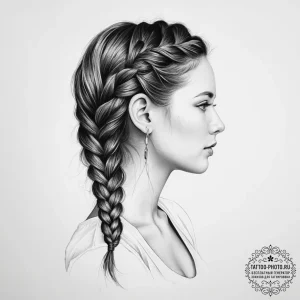 Tattoo sketch braid - эскиз тату (№1756025318_0, 24.08.2025 08:48) — tattoo-photo.ru