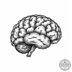 Tattoo sketch brain, ink illustration for tat... - эскиз тату (№1756025925_0, 24.08.2025 08:58) — tattoo-photo.ru
