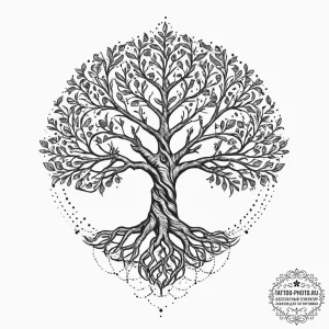 Tattoo sketch узор в виде дерева жизни, tatto... - эскиз тату (№1756026119_0, 24.08.2025 09:01) — tattoo-photo.ru