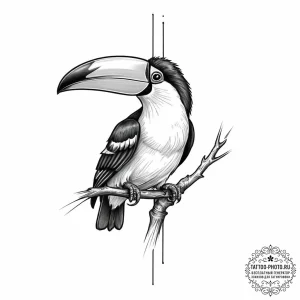 Tattoo sketch puns a toucan that says "i'm a... - эскиз тату (№1756029925_0, 24.08.2025 10:05) — tattoo-photo.ru