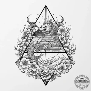 Tattoo sketch ancient egyptian pyramid, tatto... - эскиз тату (№1756030325_0, 24.08.2025 10:12) — tattoo-photo.ru