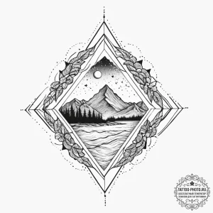 Tattoo sketch sketch пейзаж, tattoo flash she... - эскиз тату (№1756031737_0, 24.08.2025 10:35) — tattoo-photo.ru