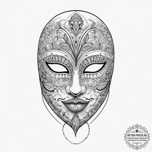 Tattoo sketch mask, concept art for tattoo, o... - эскиз тату (№1756032743_0, 24.08.2025 10:52) — tattoo-photo.ru