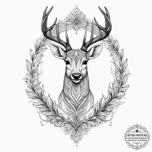 Tattoo sketch косуля, tattoo sketch design, c... - эскиз тату (№1756035762_0, 24.08.2025 11:42) — tattoo-photo.ru