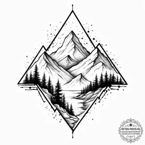 Tattoo sketch mountain, tattoo drawing outlin... - эскиз тату (№1756036772_0, 24.08.2025 11:59) — tattoo-photo.ru