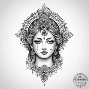 Tattoo sketch divine icon - эскиз тату (№1756043101_0, 24.08.2025 13:45) — tattoo-photo.ru