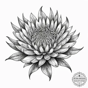 Tattoo sketch leucospermum, tattoo drawing ou... - эскиз тату (№1756043886_0, 24.08.2025 13:58) — tattoo-photo.ru