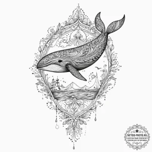 Tattoo sketch watercolor кит, tattoo line art... - эскиз тату (№1756045476_0, 24.08.2025 14:24) — tattoo-photo.ru