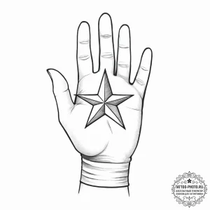 Tattoo sketch gloves with a star, tattoo draw... - эскиз тату (№1756047055_0, 24.08.2025 14:50) — tattoo-photo.ru