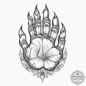 Tattoo sketch bear claw, tattoo drawing outli... - эскиз тату (№1756047252_0, 24.08.2025 14:54) — tattoo-photo.ru