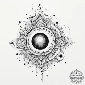 Tattoo sketch cosmic fable, ink illustration... - эскиз тату (№1756047447_0, 24.08.2025 14:57) — tattoo-photo.ru