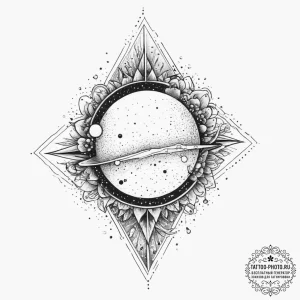 Tattoo sketch cosmic tale, tattoo sketch desi... - эскиз тату (№1756049021_0, 24.08.2025 15:23) — tattoo-photo.ru