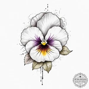 Tattoo sketch pansy flower, tattoo drawing ou... - эскиз тату (№1756049826_0, 24.08.2025 15:37) — tattoo-photo.ru
