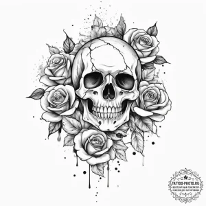 Tattoo sketch artist paint splatters, tattoo... - эскиз тату (№1756050023_0, 24.08.2025 15:40) — tattoo-photo.ru