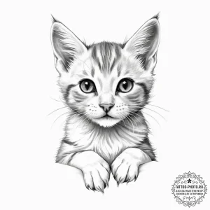 Tattoo sketch playful kitten tattoo - эскиз тату (№1756051645_0, 24.08.2025 16:07) — tattoo-photo.ru