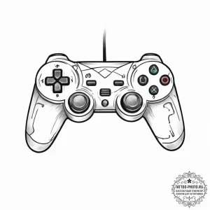 Tattoo sketch e-sports with a controller - эскиз тату (№1756054800_0, 24.08.2025 17:00) — tattoo-photo.ru