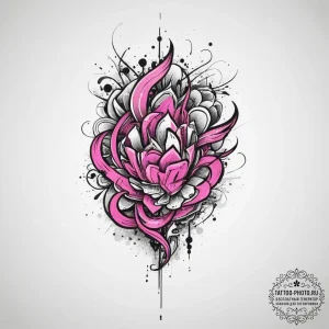 Tattoo sketch pink, artistic tattoo sketch, s... - эскиз тату (№1756056770_0, 24.08.2025 17:32) — tattoo-photo.ru