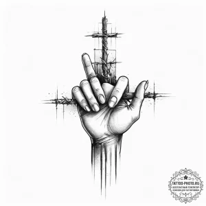 Tattoo sketch hands with a fence, artistic ta... - эскиз тату (№1756060339_0, 24.08.2025 18:32) — tattoo-photo.ru