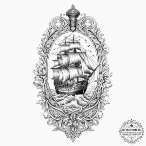 Tattoo sketch a ship in a bottle, tattoo sket... - эскиз тату (№1756061136_0, 24.08.2025 18:45) — tattoo-photo.ru