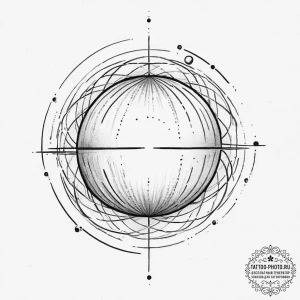 Tattoo sketch divine sphere, ink illustration... - эскиз тату (№1756063145_0, 24.08.2025 19:19) — tattoo-photo.ru