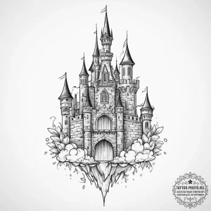 Tattoo sketch castle, tattoo flash sheet desi... - эскиз тату (№1756063952_0, 24.08.2025 19:32) — tattoo-photo.ru