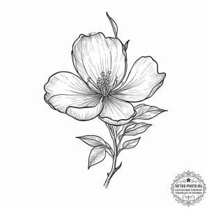 Tattoo sketch redbud flower, tattoo line art,... - эскиз тату (№1756065366_0, 24.08.2025 19:56) — tattoo-photo.ru