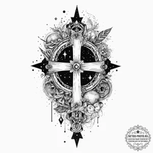 Tattoo sketch cosmic land, tattoo flash sheet... - эскиз тату (№1756066574_0, 24.08.2025 20:16) — tattoo-photo.ru