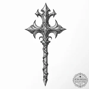 Tattoo sketch scepter - эскиз тату (№1756068982_0, 24.08.2025 20:56) — tattoo-photo.ru