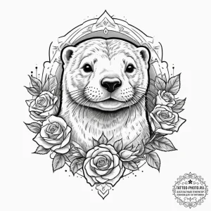 Tattoo sketch river otter, ink illustration f... - эскиз тату (№1756096973_0, 25.08.2025 04:42) — tattoo-photo.ru