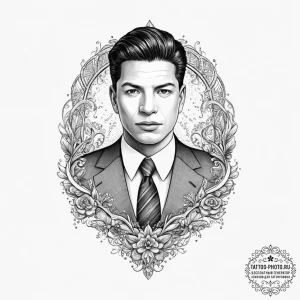 Tattoo sketch sammy gravano with a suit, ink... - эскиз тату (№1756100961_0, 25.08.2025 05:49) — tattoo-photo.ru