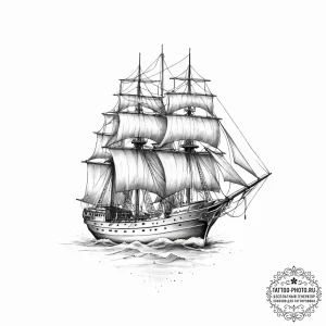 Tattoo sketch ship - эскиз тату (№1756102743_0, 25.08.2025 06:19) — tattoo-photo.ru