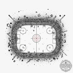 Tattoo sketch ice hockey rink, tattoo drawing... - эскиз тату (№1756102938_0, 25.08.2025 06:22) — tattoo-photo.ru