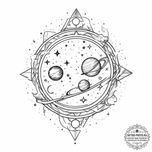 Tattoo sketch cosmic cosmos - эскиз тату (№1756103136_0, 25.08.2025 06:25) — tattoo-photo.ru