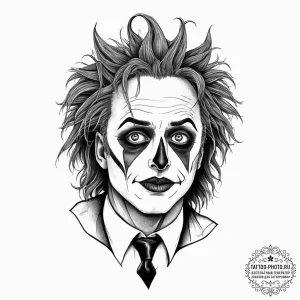 Tattoo sketch beetlejuice portrait, artistic... - эскиз тату (№1756104940_0, 25.08.2025 06:55) — tattoo-photo.ru