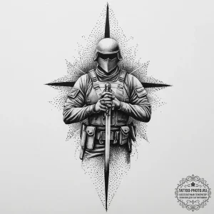Tattoo sketch soldier with a pen, tattoo sket... - эскиз тату (№1756106134_0, 25.08.2025 07:15) — tattoo-photo.ru
